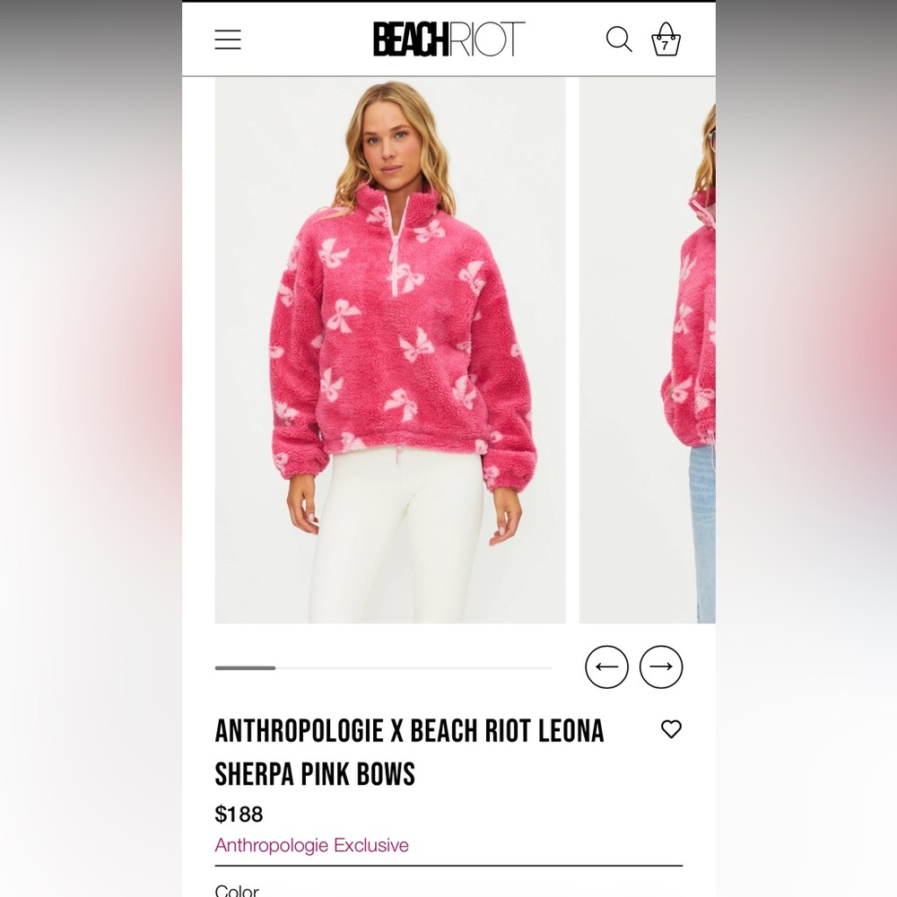 Beach Riot fleece jacket size small NWT